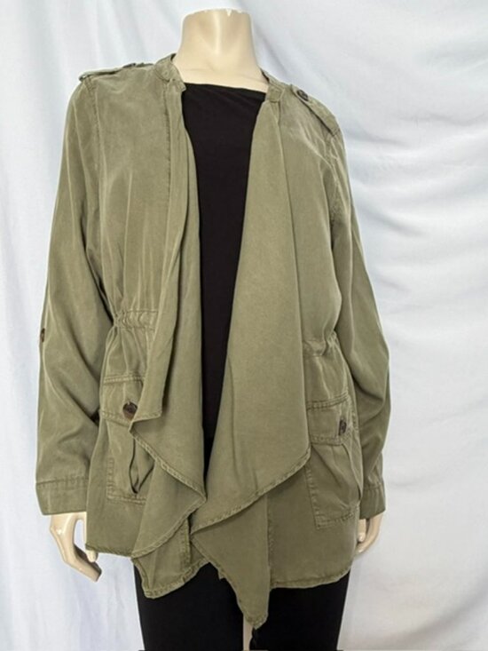 Knox Rose Jackets & Blazers - Knox Rose Women's Olive Green Drape Cargo Utility Jacket Size XXL NWT